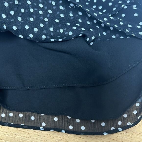 Express Women's Polka Dot Smocked-Waist Flutter-Sleeve Midi Dress Sz Small - Picture 10 of 12